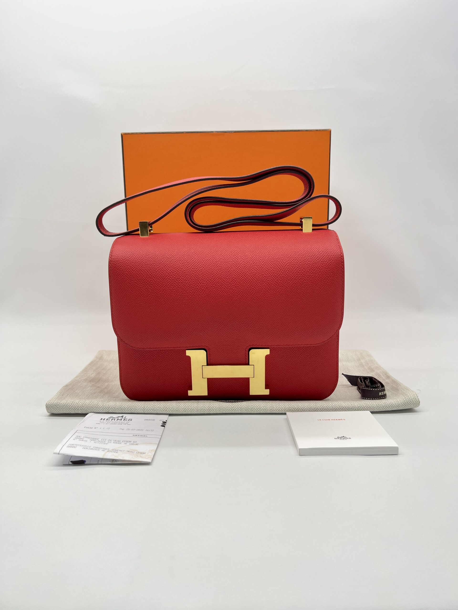 Hermes Constance 24 Epsom Rouge De Coeur GHW