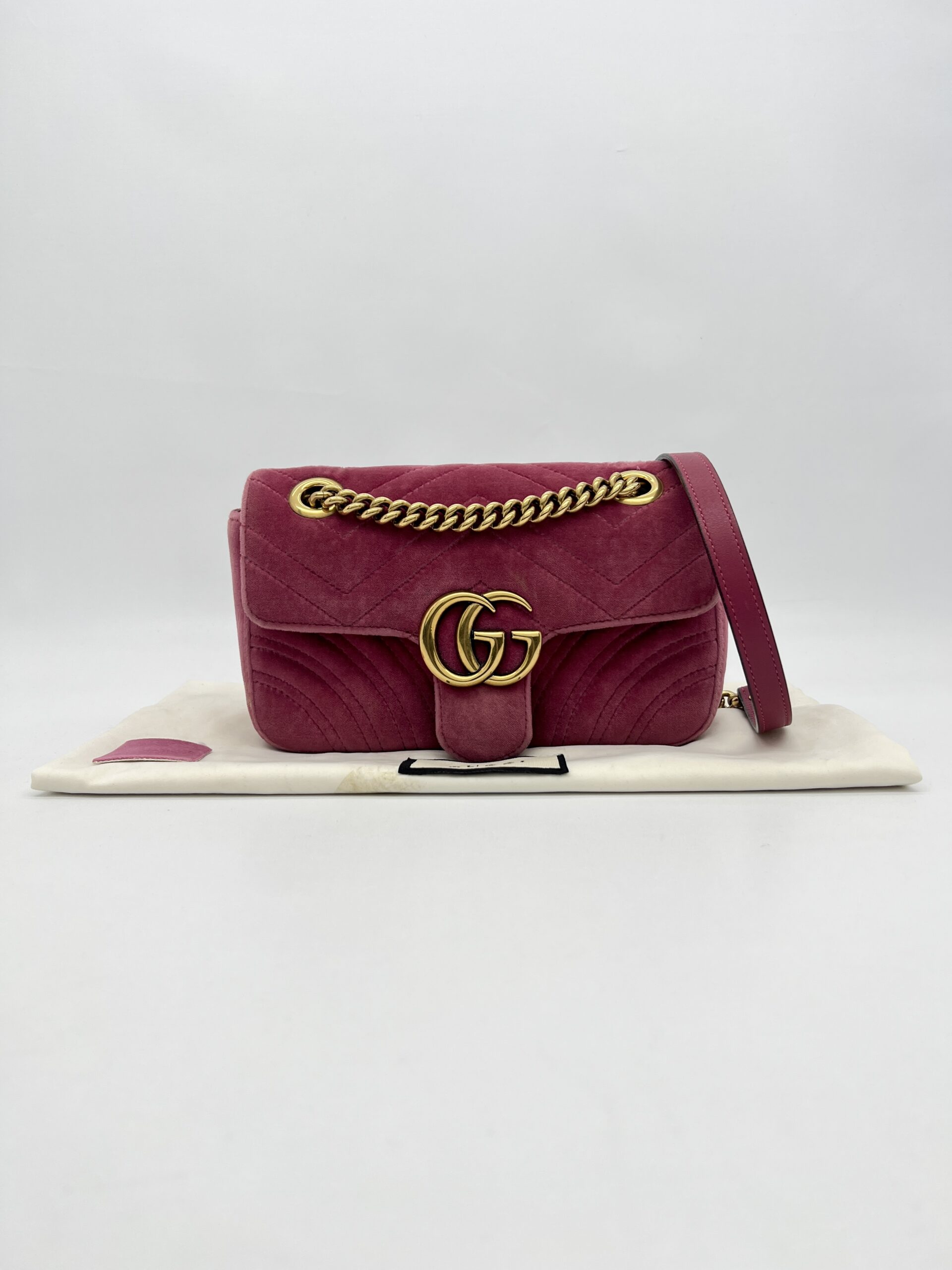 Gucci Marmont Mini Pink Velvet  GHW
