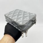 Dior Zipped Compact Pouch Diamond Canvas Grey