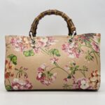 Gucci Blooms bamboo Shopper Tote Nude SHW