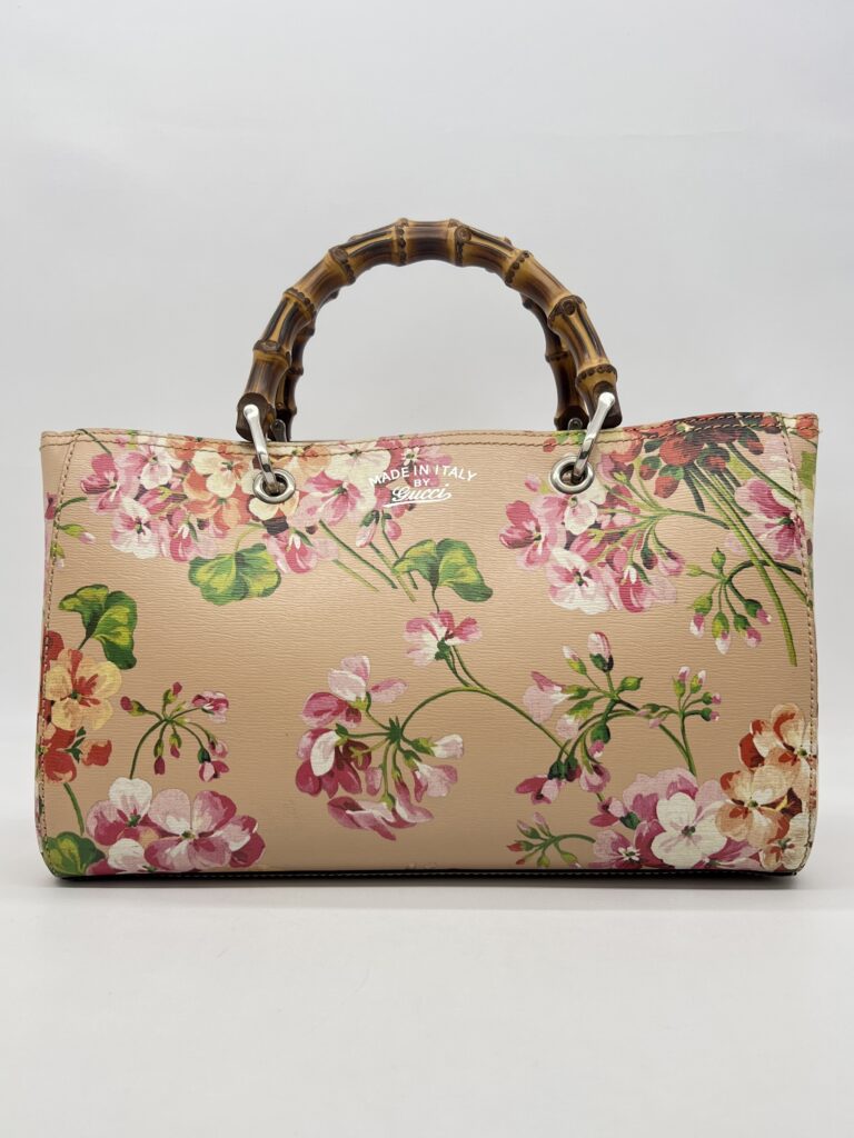 Gucci Blooms bamboo Shopper Tote Nude SHW