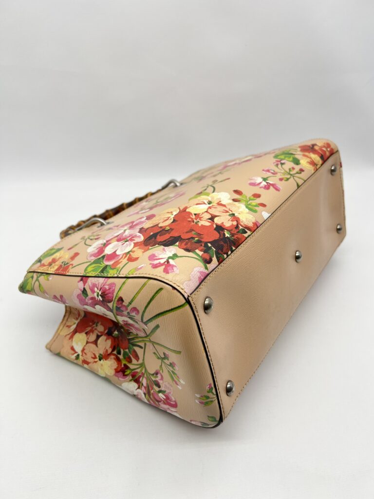 Gucci Blooms bamboo Shopper Tote Nude SHW