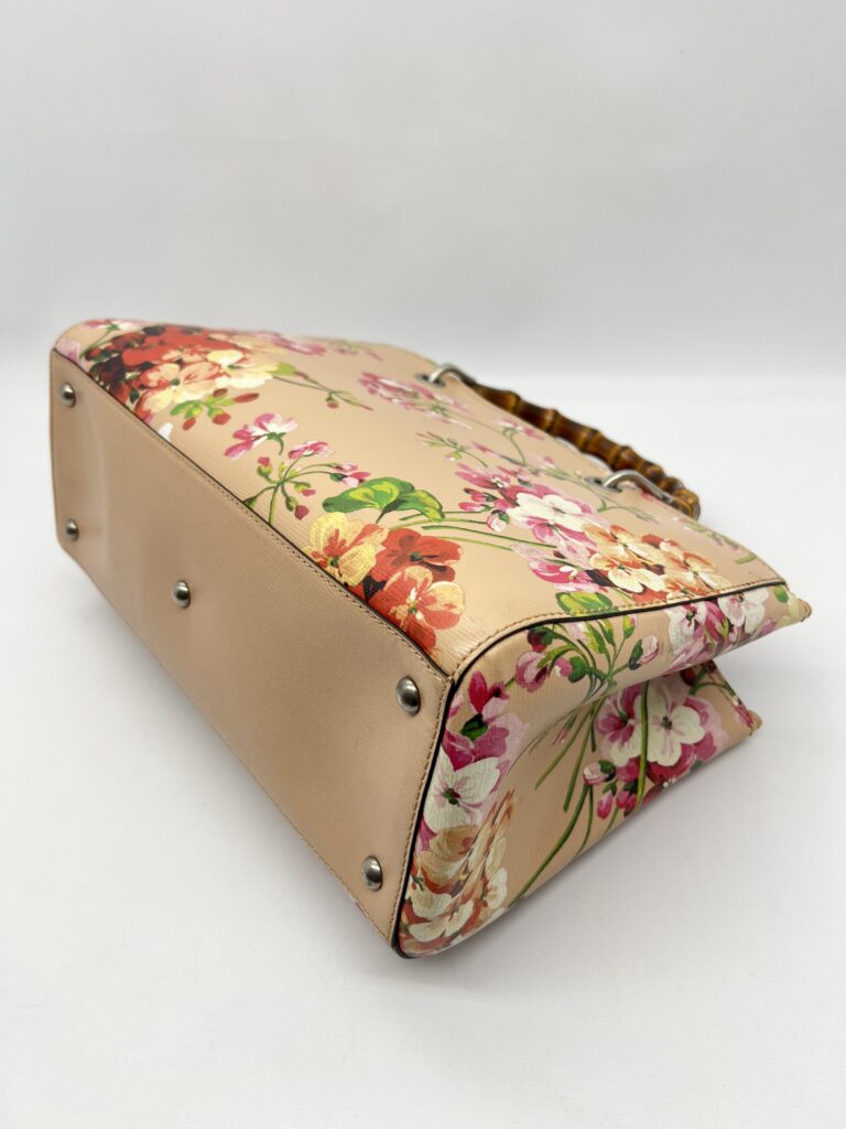Gucci Blooms bamboo Shopper Tote Nude SHW
