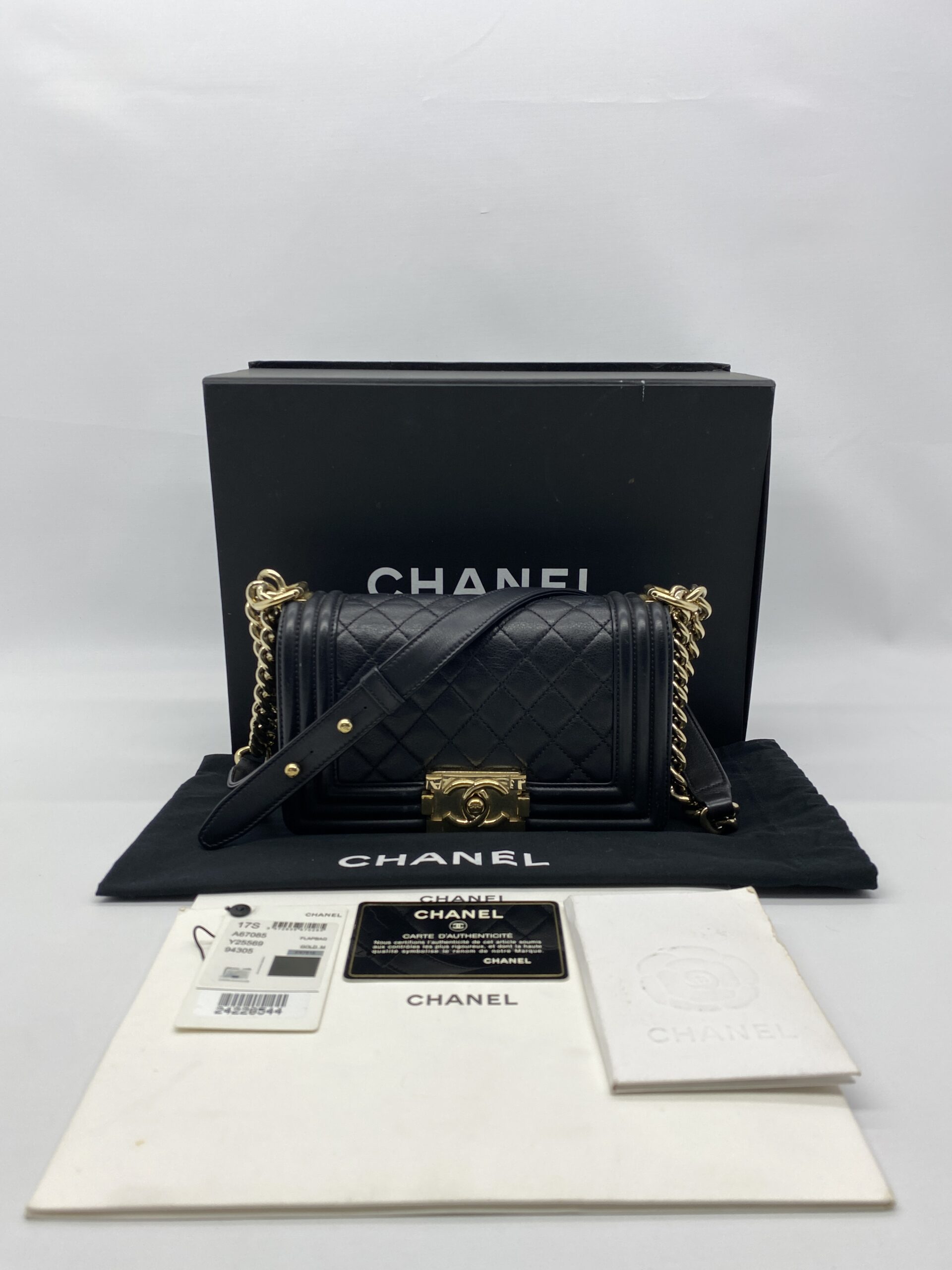 Chanel Boy Small Black GHW