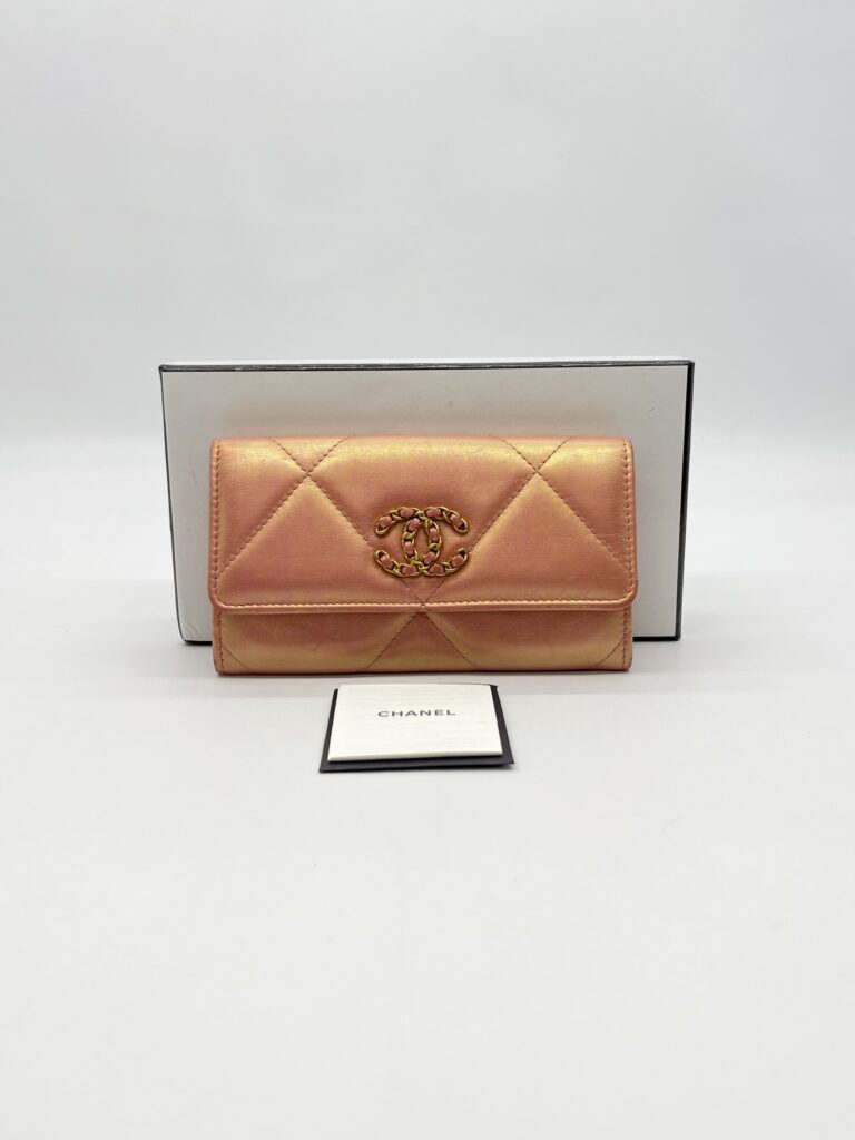 Chanel Classic Long Flap Iridescent Pink GHW