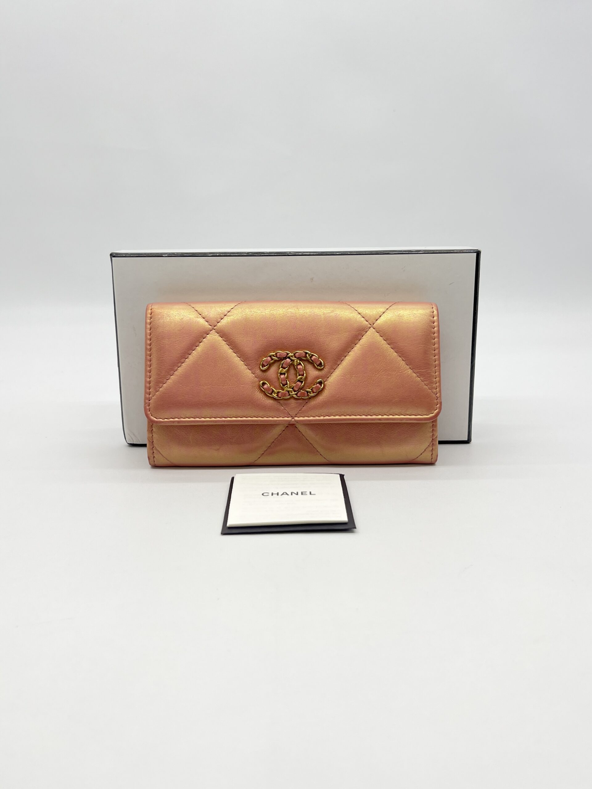 Chanel Classic Long Flap Iridescent Pink GHW