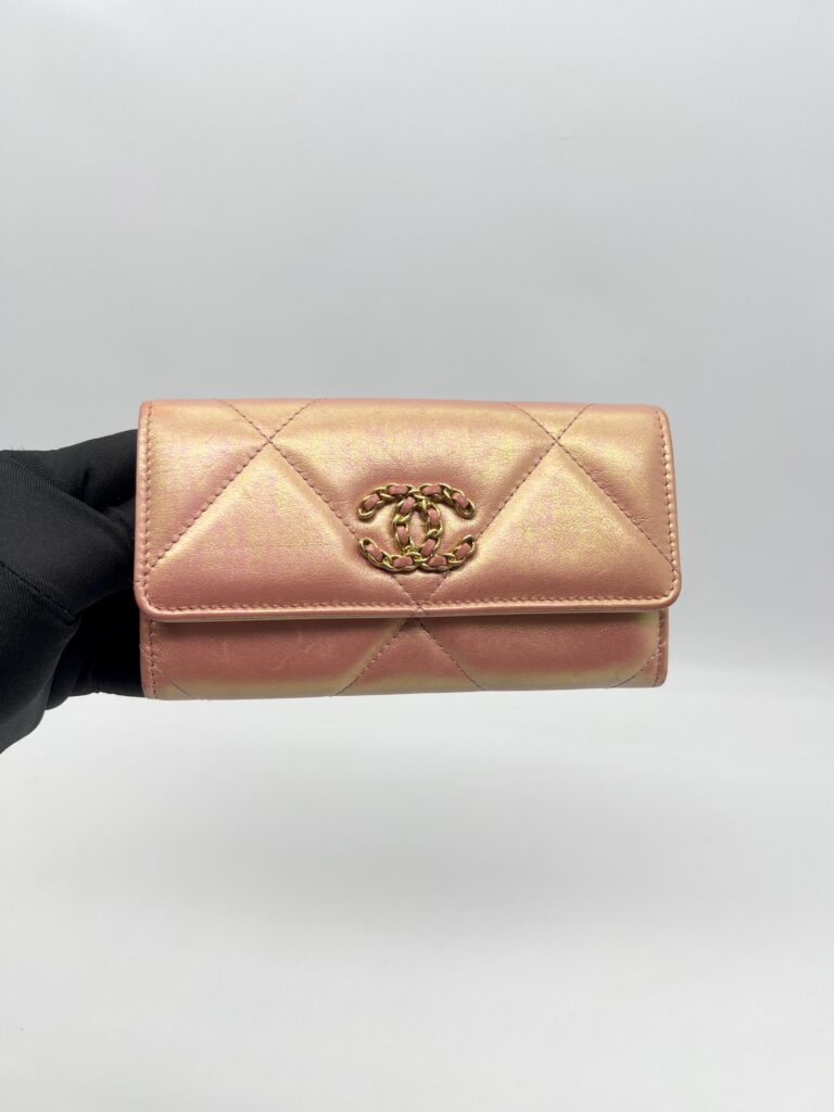 Chanel Classic Long Flap Iridescent Pink GHW