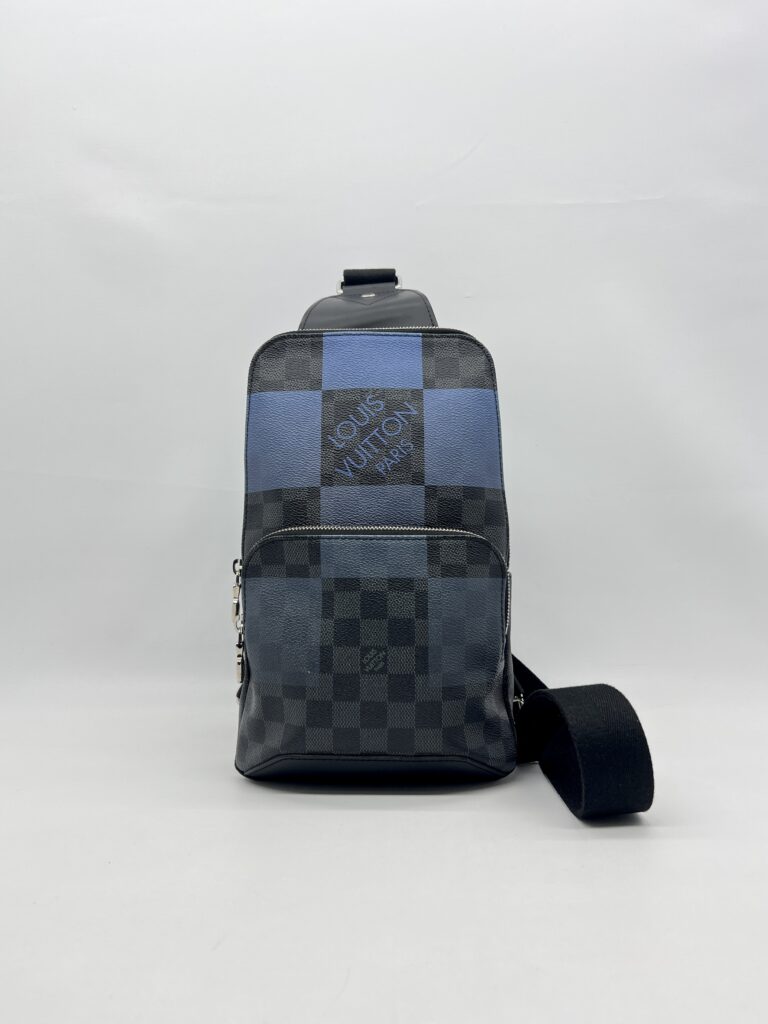 Louis Vuitton Avenue Sling Bag Damier Graphite Blue SHW