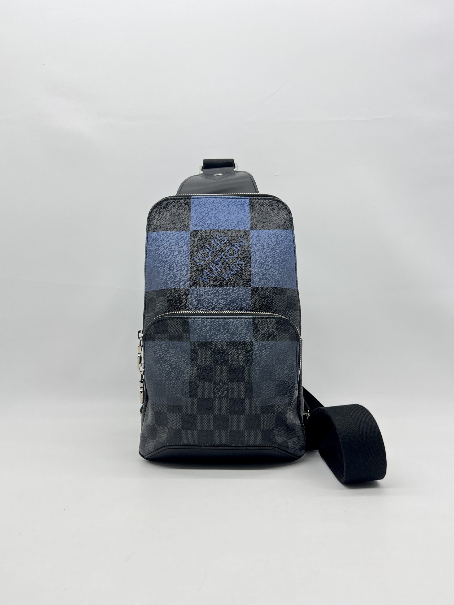 Louis Vuitton Avenue Sling Bag Damier Graphite Blue SHW
