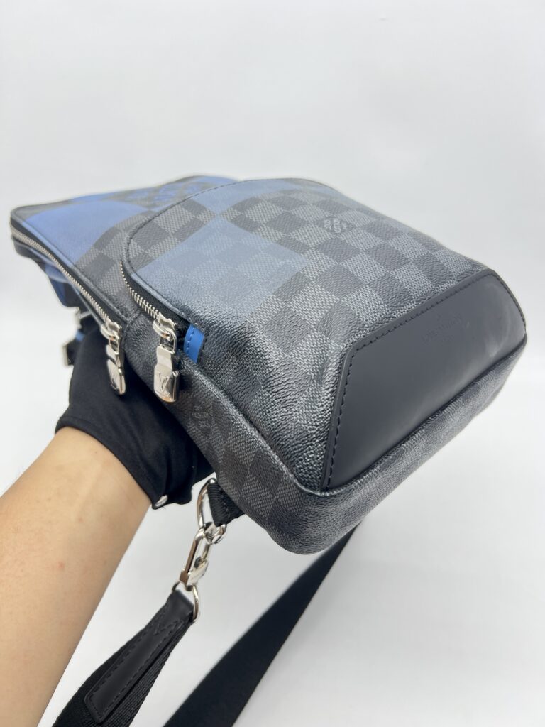 Louis Vuitton Avenue Sling Bag Damier Graphite Blue SHW