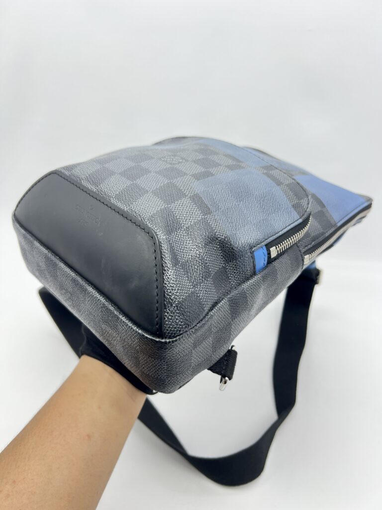 Louis Vuitton Avenue Sling Bag Damier Graphite Blue SHW