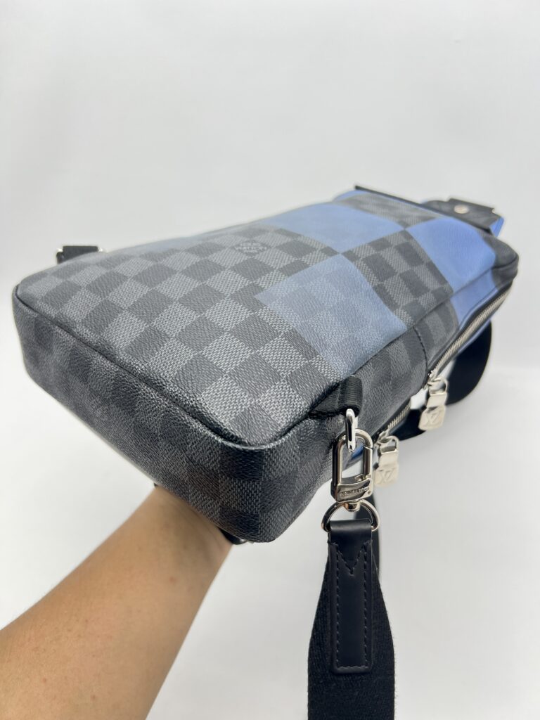 Louis Vuitton Avenue Sling Bag Damier Graphite Blue SHW