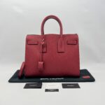 Saint Laurent Sac De Jour Grained Red