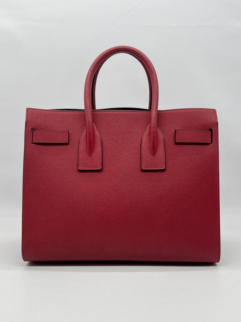 Saint Laurent Sac De Jour Grained Red