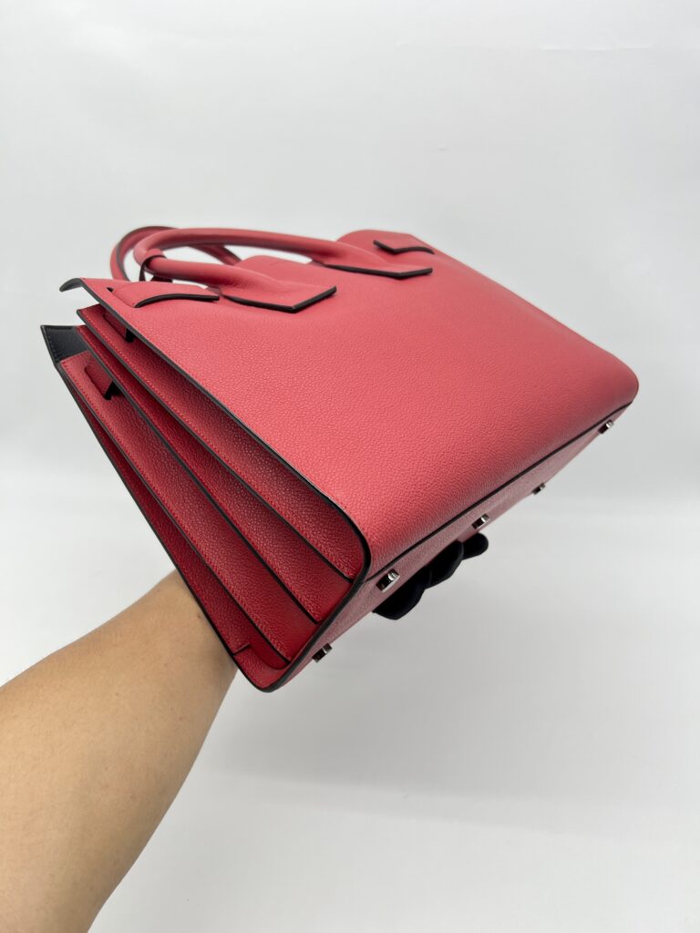 Saint Laurent Sac De Jour Grained Red