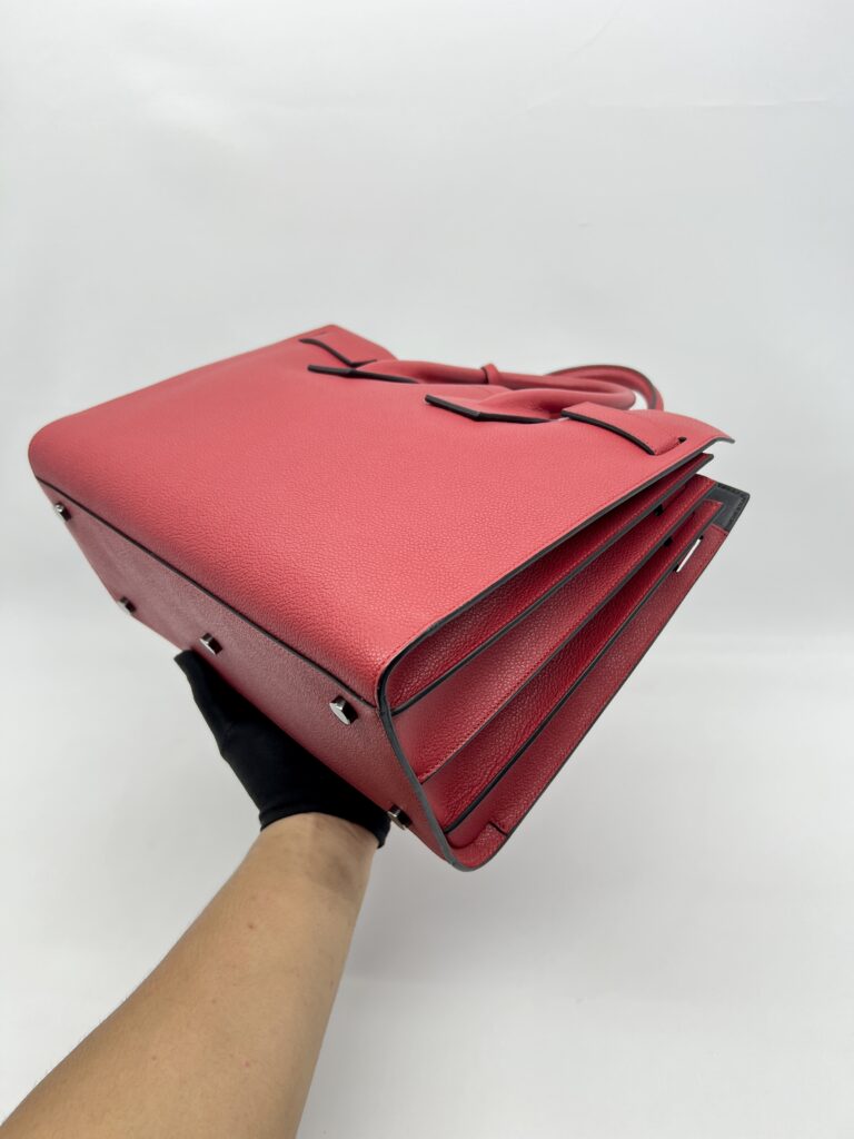 Saint Laurent Sac De Jour Grained Red