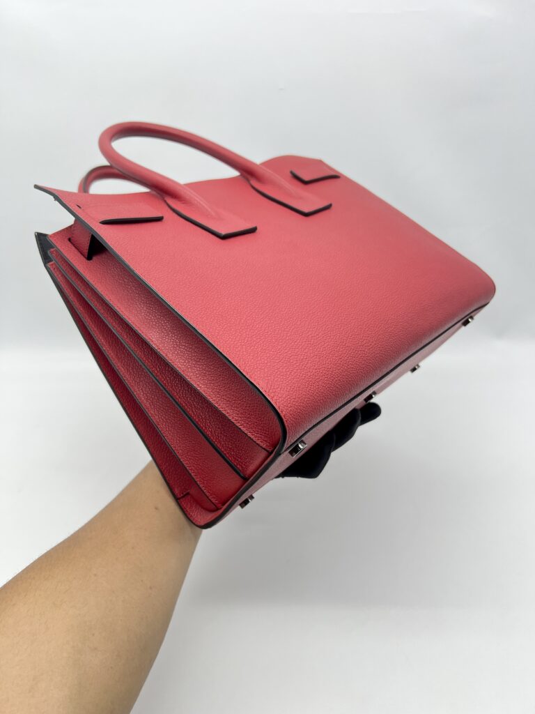 Saint Laurent Sac De Jour Grained Red