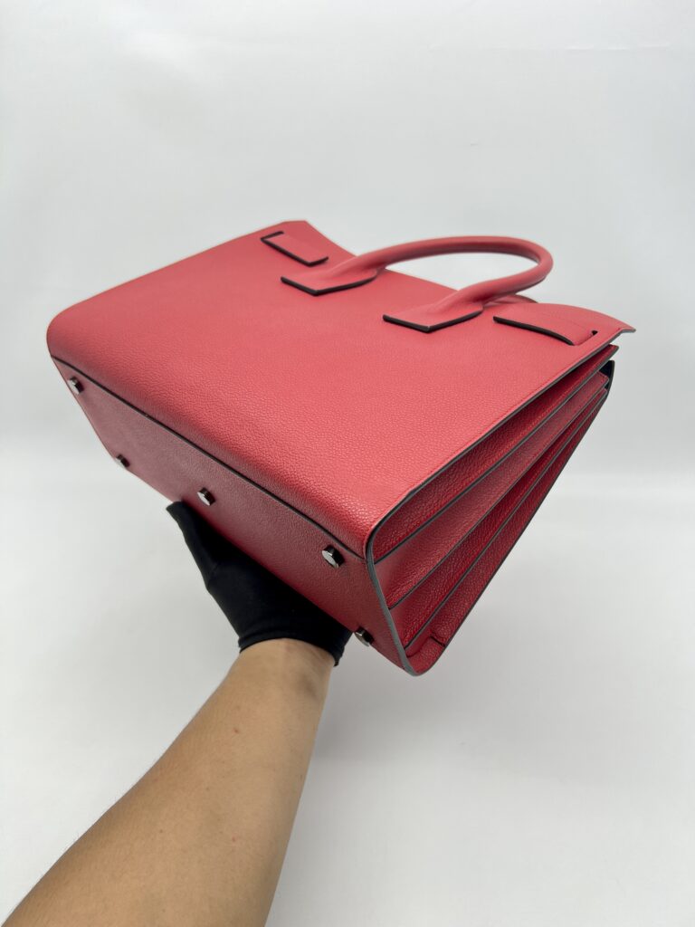 Saint Laurent Sac De Jour Grained Red