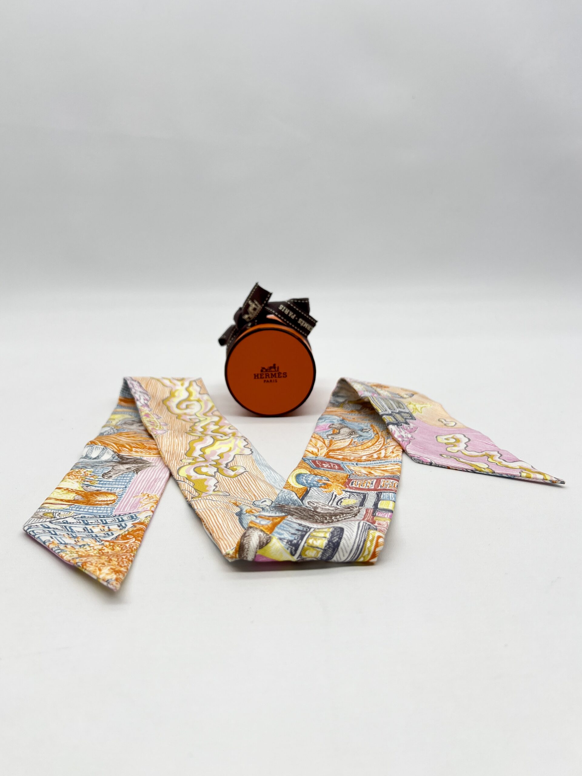 Hermes Twilly City Of Light Orange/Petrole/Vieux Rose