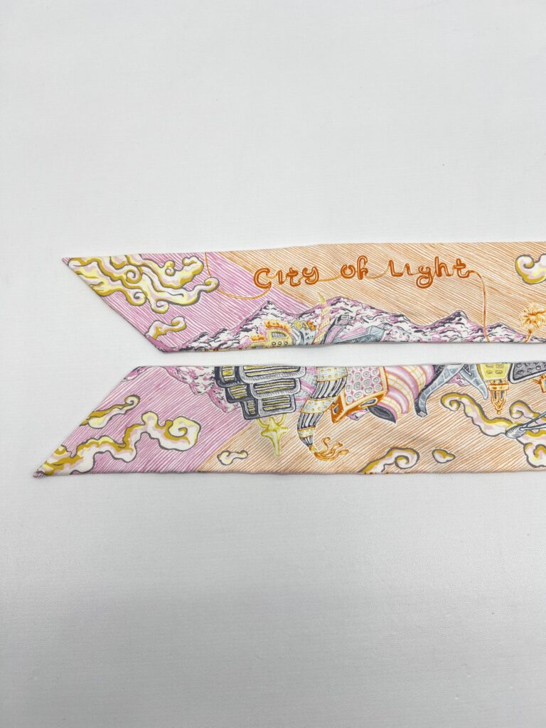 Hermes Twilly City Of Light Orange/Petrole/Vieux Rose