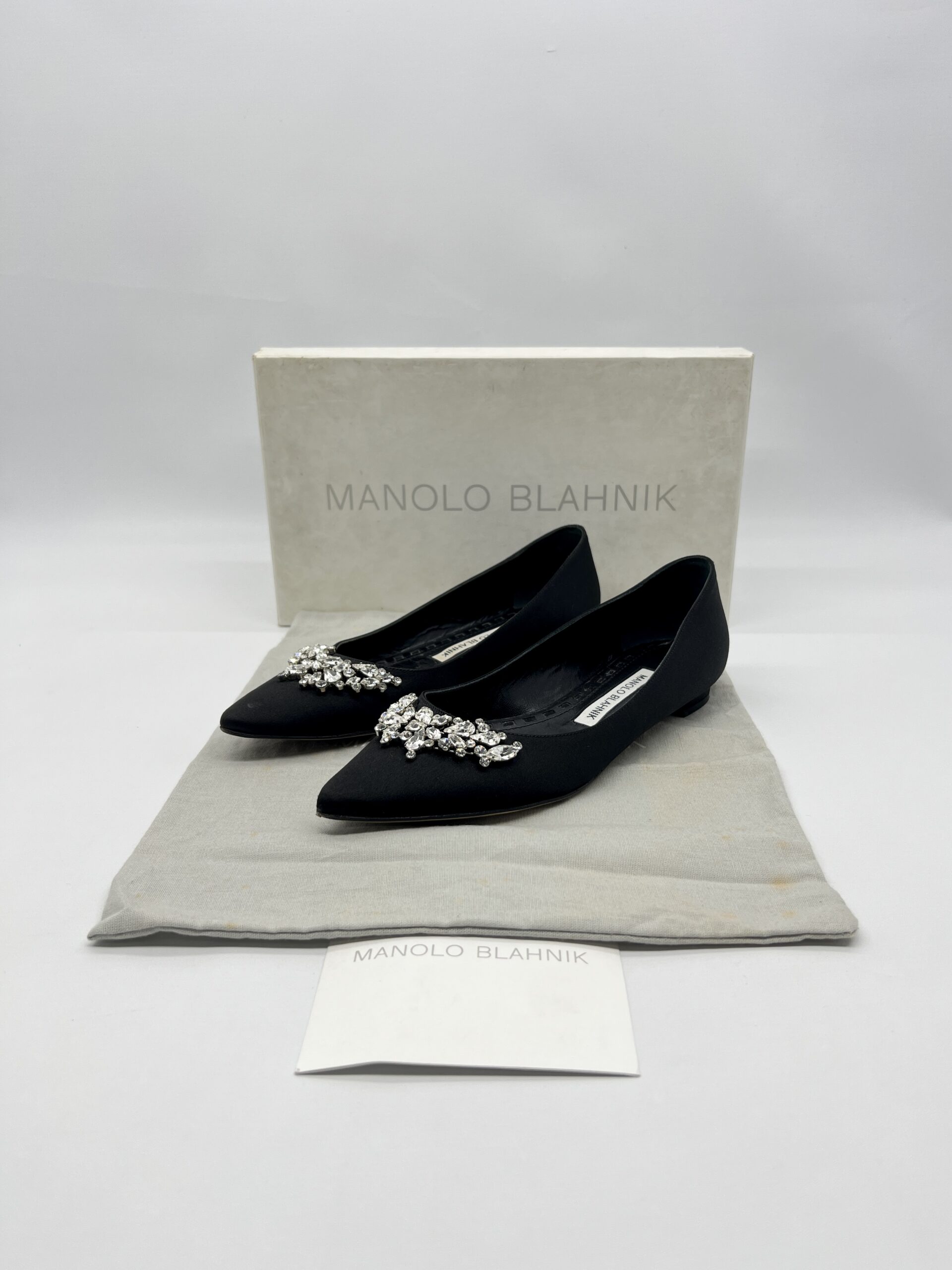 Manolo Blahnik Lurum Ballet Flat Satin Black
