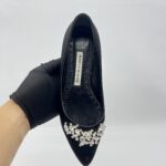 Manolo Blahnik Lurum Ballet Flat Satin Black