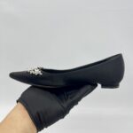 Manolo Blahnik Lurum Ballet Flat Satin Black
