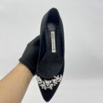 Manolo Blahnik Lurum Ballet Flat Satin Black