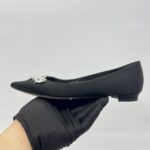 Manolo Blahnik Lurum Ballet Flat Satin Black