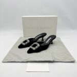 Manolo Blahnik Maysale Jewel Velvet Black