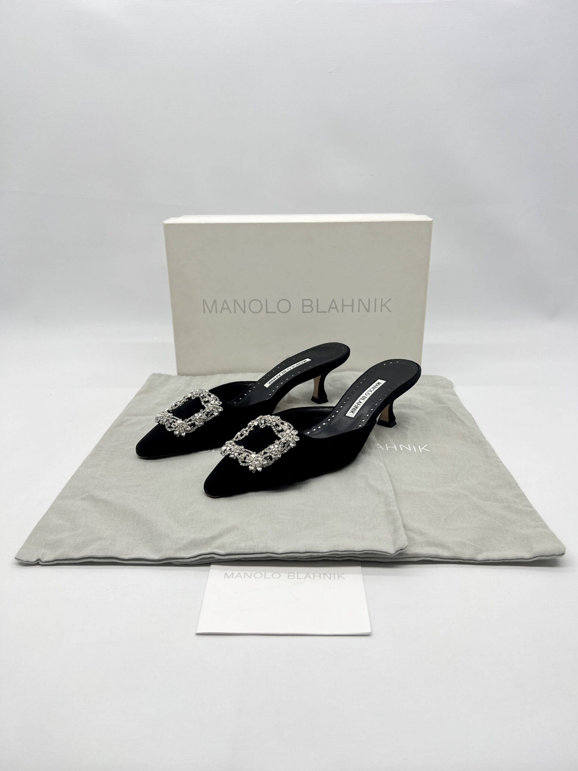 Manolo Blahnik Maysale Jewel Velvet Black