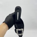 Manolo Blahnik Maysale Jewel Velvet Black