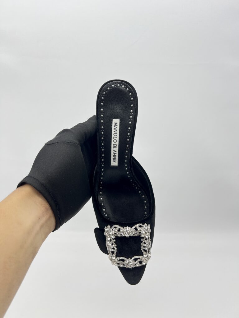 Manolo Blahnik Maysale Jewel Velvet Black