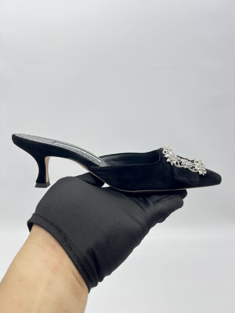 Manolo Blahnik Maysale Jewel Velvet Black