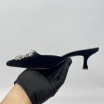 Manolo Blahnik Maysale Jewel Velvet Black