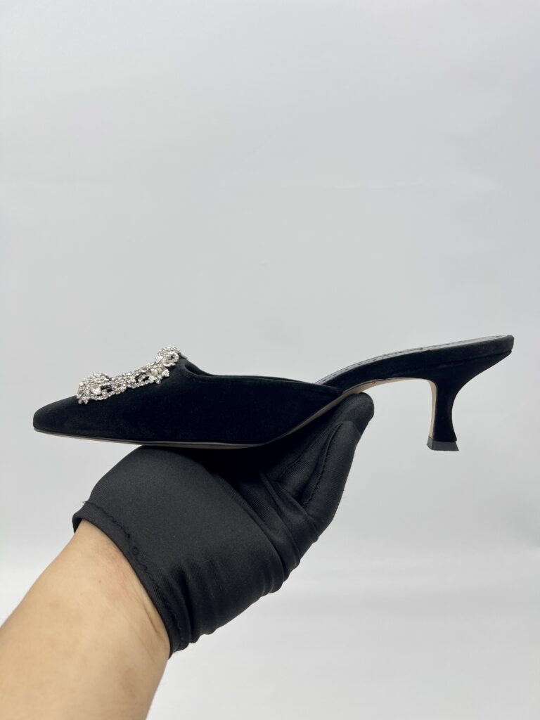 Manolo Blahnik Maysale Jewel Velvet Black