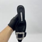 Manolo Blahnik Maysale Jewel Velvet Black