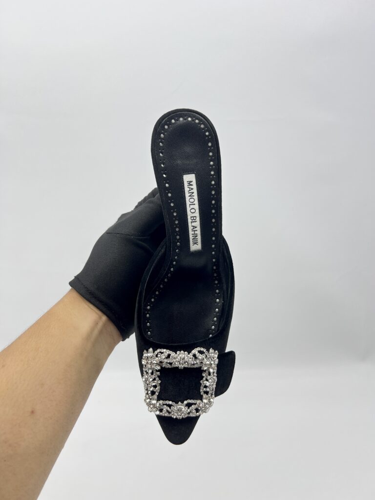Manolo Blahnik Maysale Jewel Velvet Black