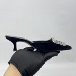 Manolo Blahnik Maysale Jewel Velvet Black