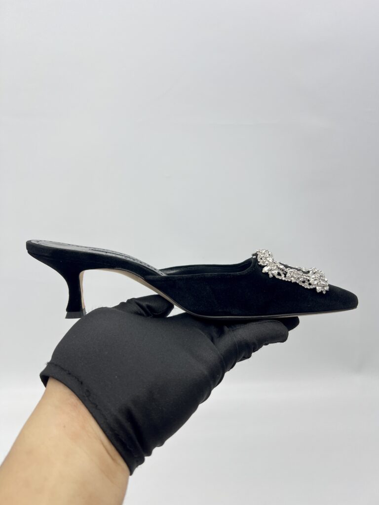 Manolo Blahnik Maysale Jewel Velvet Black