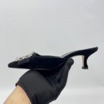 Manolo Blahnik Maysale Jewel Velvet Black
