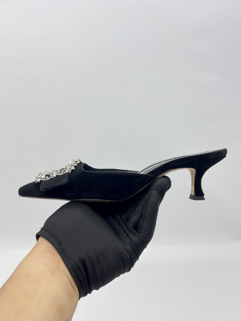 Manolo Blahnik Maysale Jewel Velvet Black