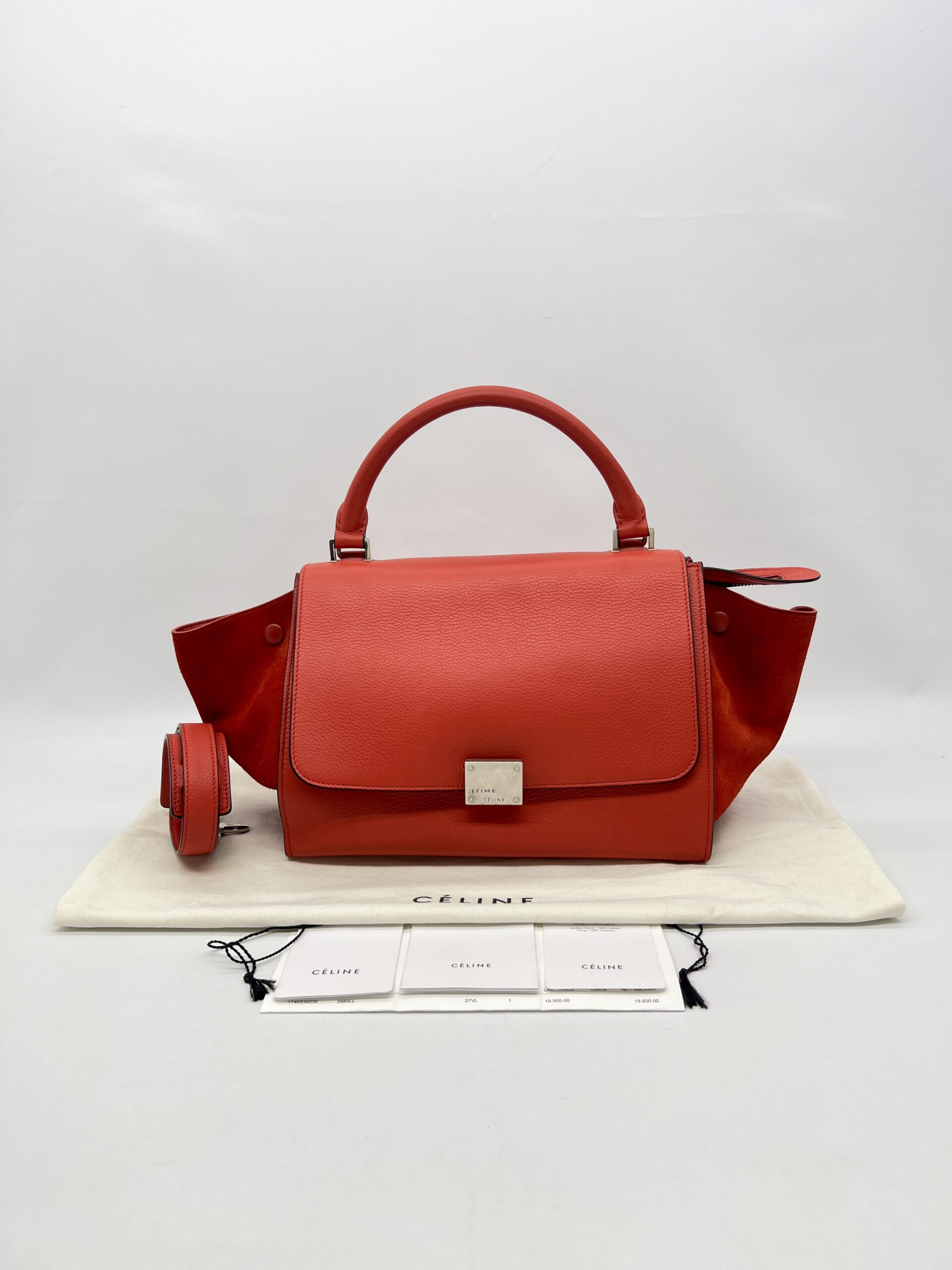 CELINE Trapeze Small Vermillon SHW