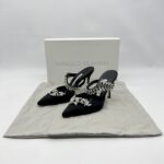 Manolo Blahnik Lurum Heels Satin Black