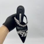 Manolo Blahnik Lurum Heels Satin Black