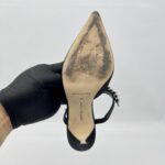 Manolo Blahnik Lurum Heels Satin Black