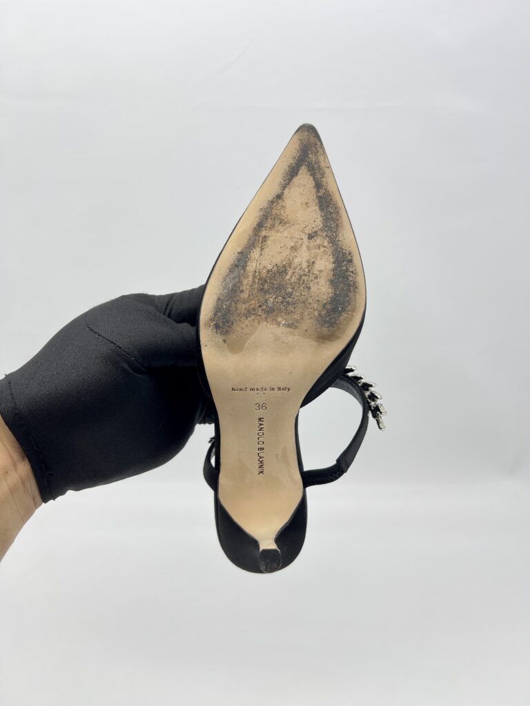 Manolo Blahnik Lurum Heels Satin Black