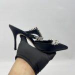 Manolo Blahnik Lurum Heels Satin Black