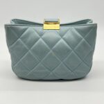 Chanel 2 Way Chain Shoulder Bag Lambskin Blue GHW