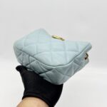 Chanel 2 Way Chain Shoulder Bag Lambskin Blue GHW